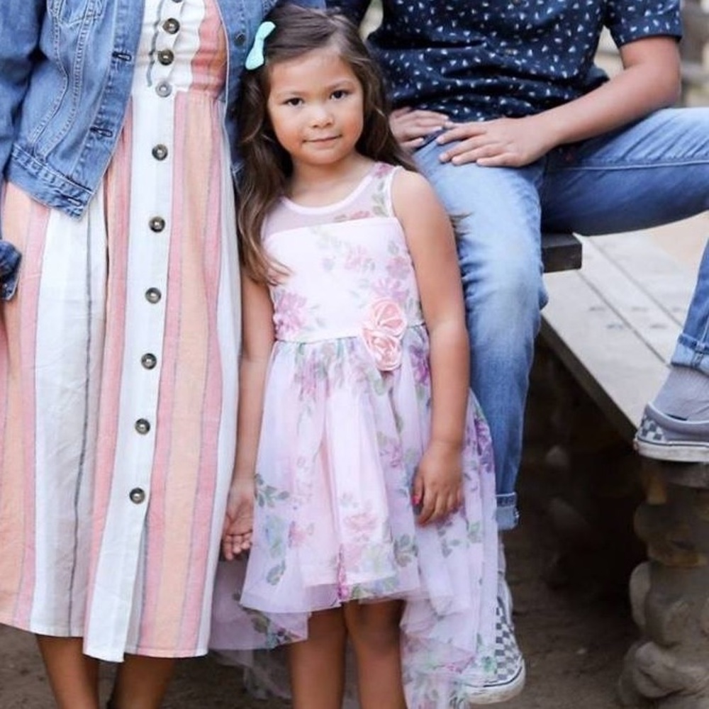 Little Girls High-Low Floral Dress